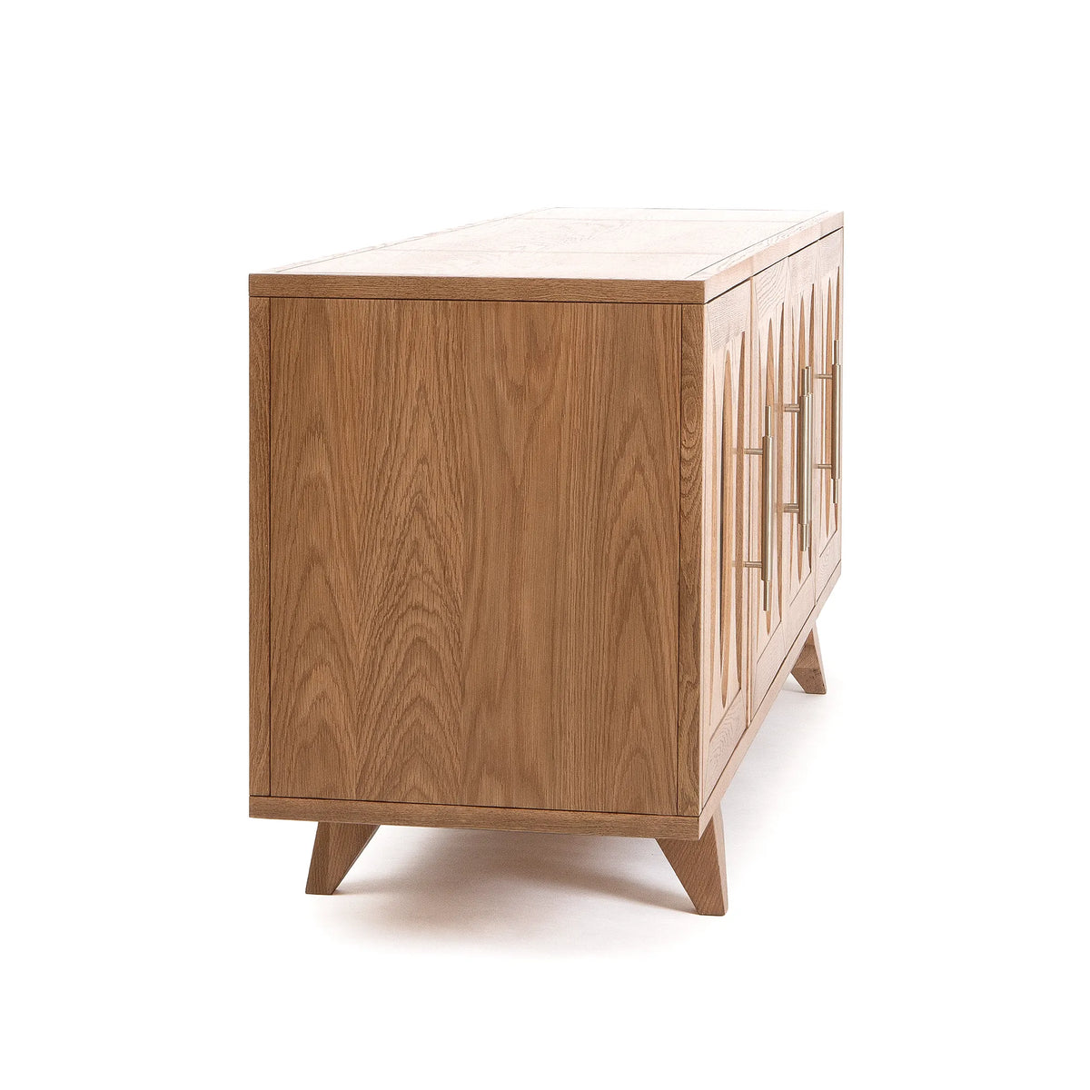 Jupiter 30 Console – Solid Oak with Reeded Glass Doors