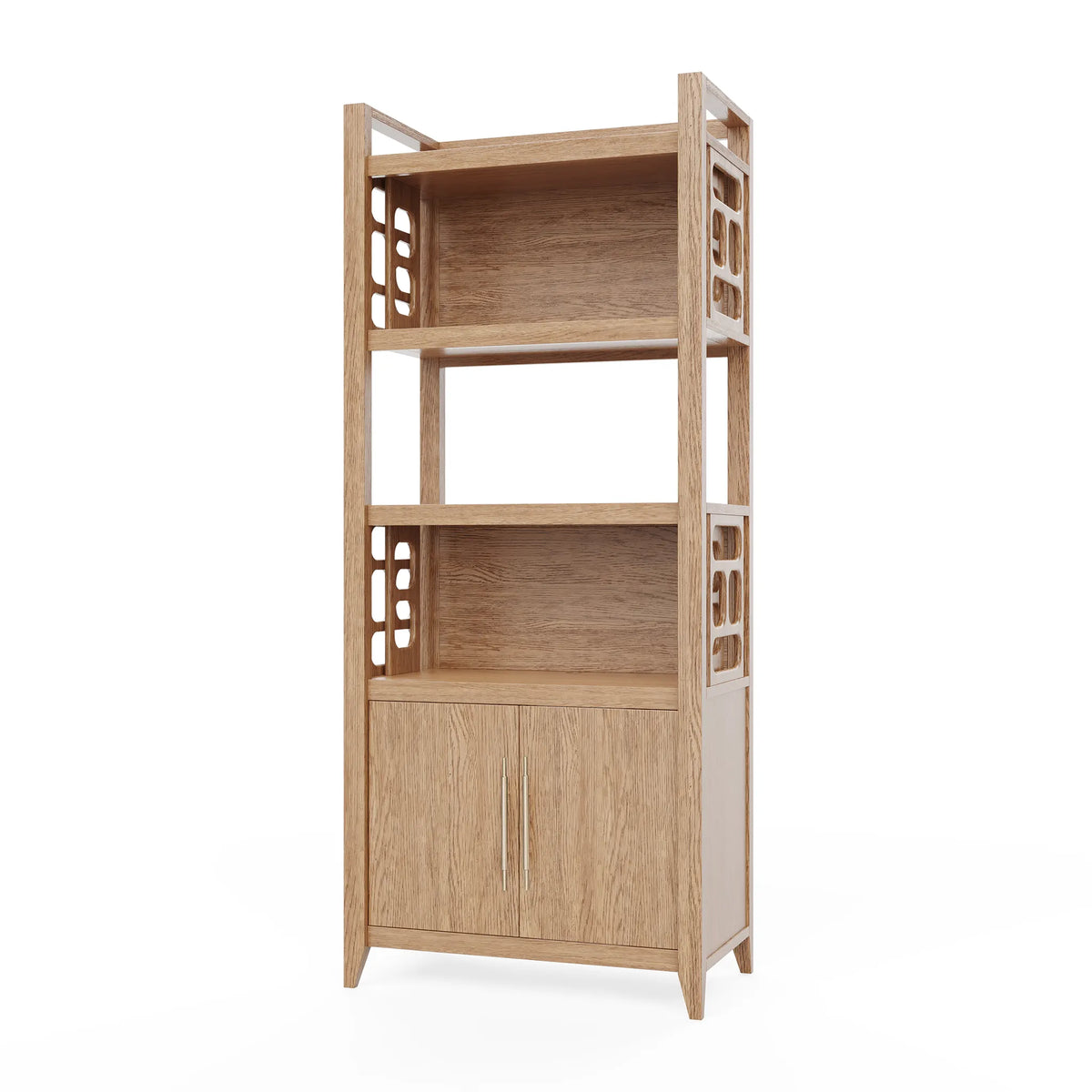 NOR Storage Cabinet – Solid Oak with Carved Side Panels