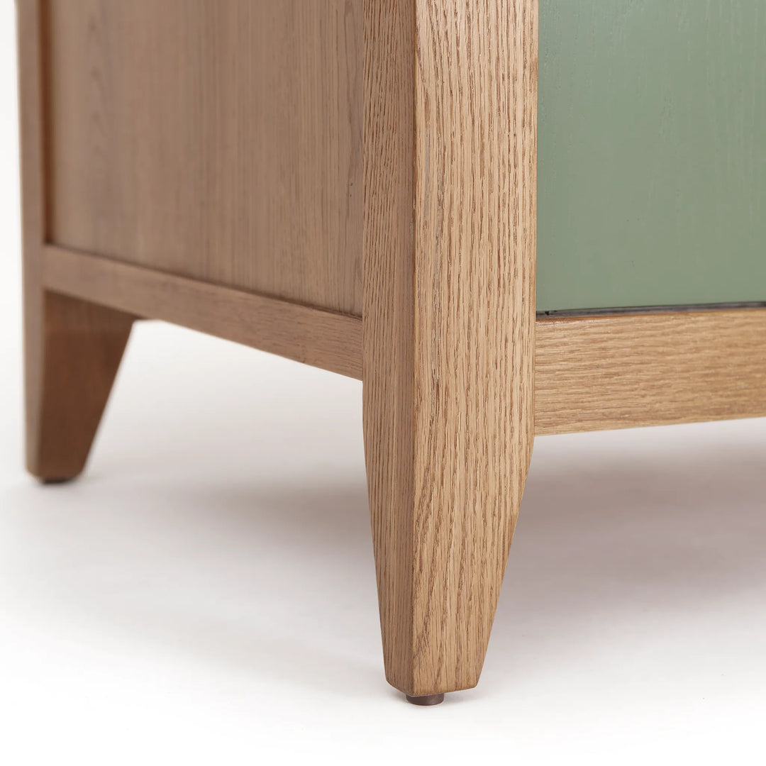 NOR Storage Cabinet – Solid Oak with Carved Side Panels