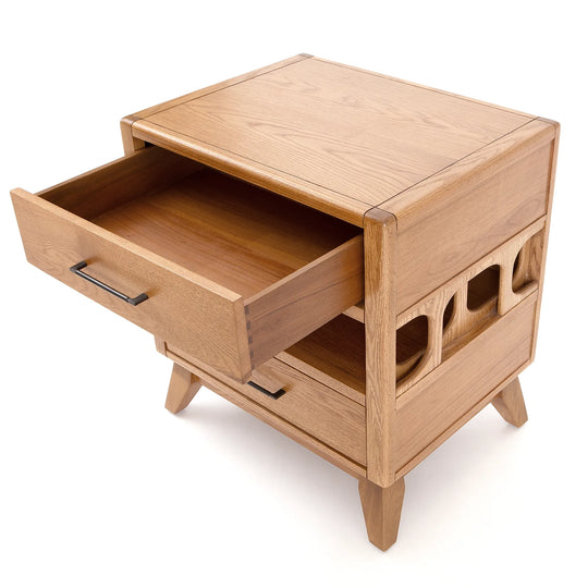 NOR Double Nightstand – Solid Oak