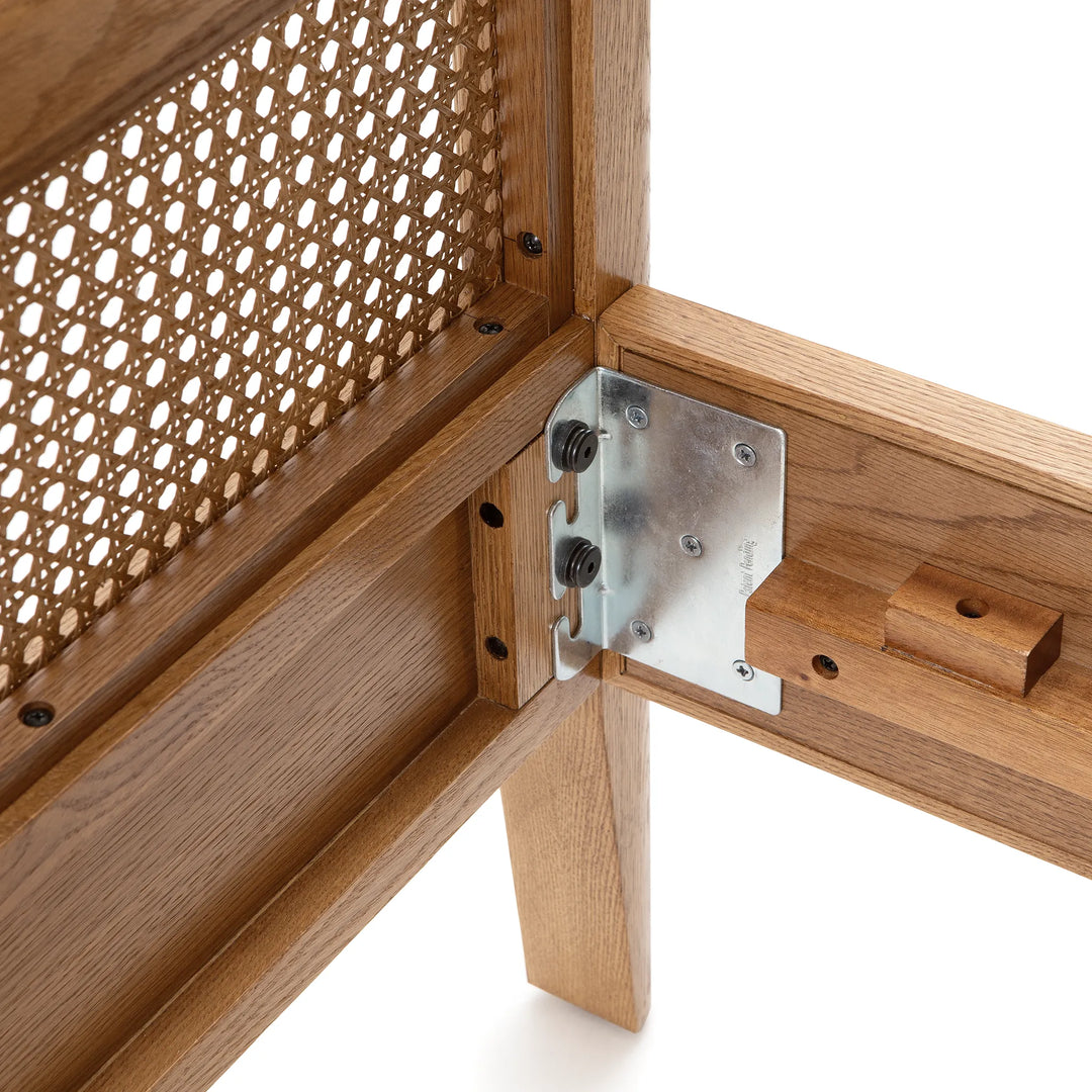 St. Lucia Bed – Solid Oak with Rattan