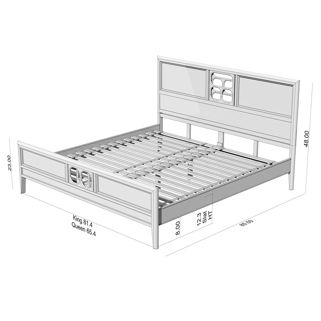 ST Lucia  Bed with high Footboard