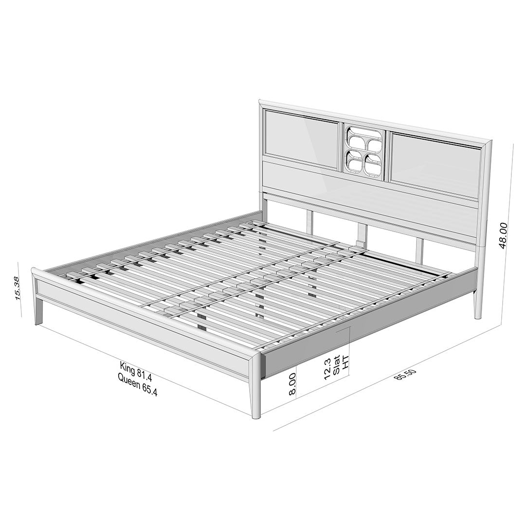 ST Lucia platform bed with Low footboard - MONSOONBLUE®